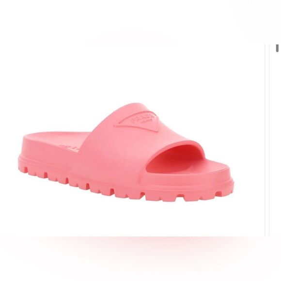 Prada Shoes - PRADA RUBBER SLIDES - BEGONIA PINK